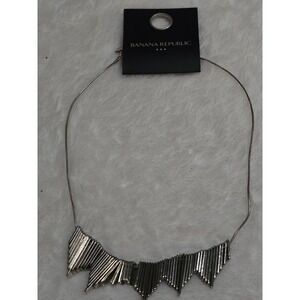Banana Republic Statement Necklace Geometric Silver Tone‎ Modern Jewelry
